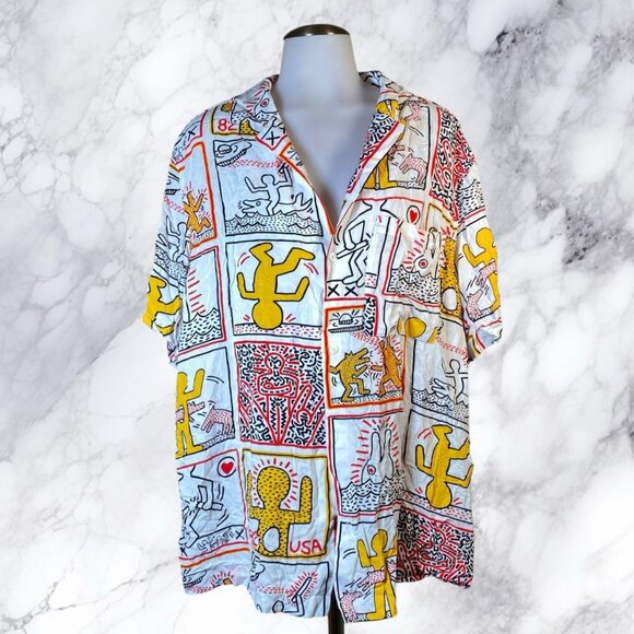 Keith Haring x H&M Print Button Up - Picture 1 of 11